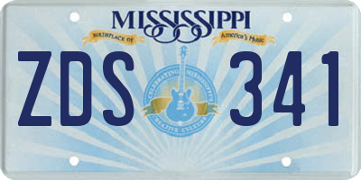 MS license plate ZDS341