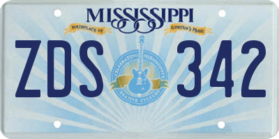 MS license plate ZDS342