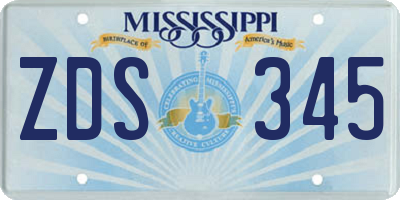 MS license plate ZDS345