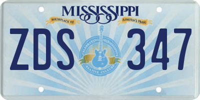 MS license plate ZDS347
