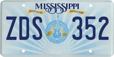 MS license plate ZDS352