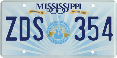 MS license plate ZDS354