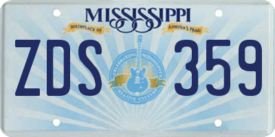 MS license plate ZDS359