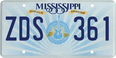 MS license plate ZDS361