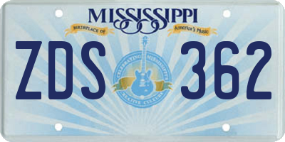 MS license plate ZDS362