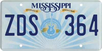 MS license plate ZDS364