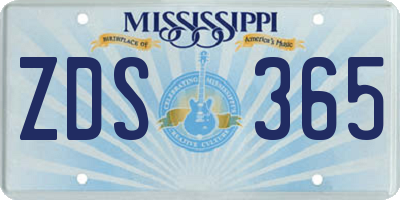 MS license plate ZDS365