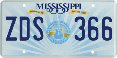 MS license plate ZDS366