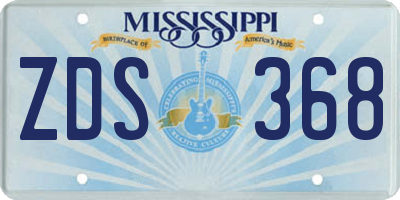 MS license plate ZDS368