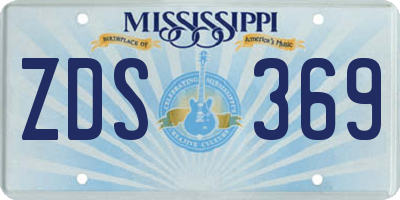 MS license plate ZDS369
