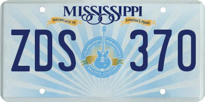 MS license plate ZDS370