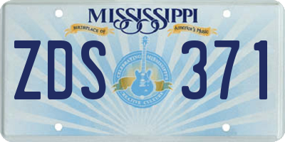 MS license plate ZDS371