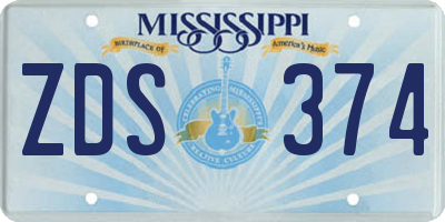 MS license plate ZDS374
