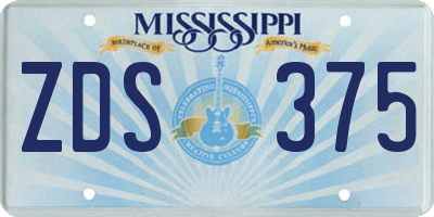 MS license plate ZDS375