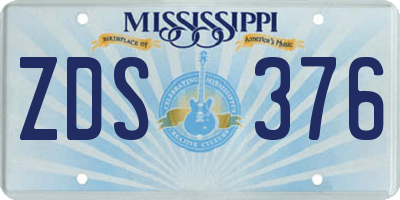 MS license plate ZDS376