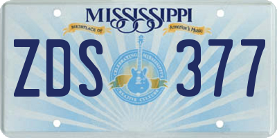 MS license plate ZDS377