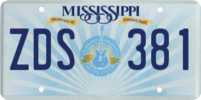MS license plate ZDS381