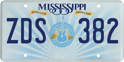 MS license plate ZDS382