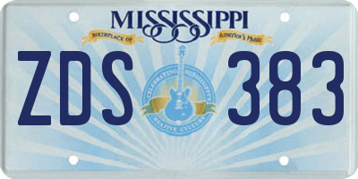 MS license plate ZDS383