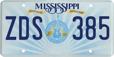MS license plate ZDS385