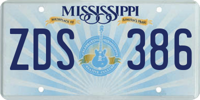 MS license plate ZDS386