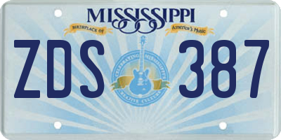 MS license plate ZDS387