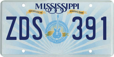 MS license plate ZDS391