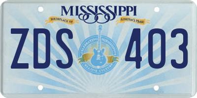 MS license plate ZDS403