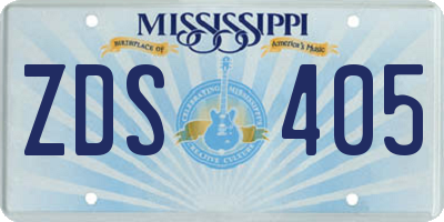 MS license plate ZDS405