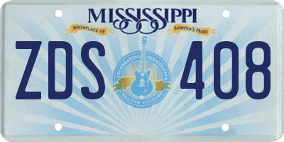 MS license plate ZDS408