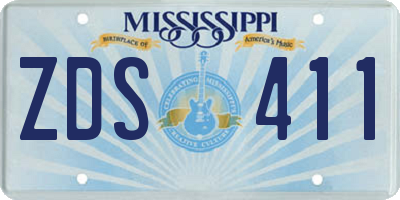 MS license plate ZDS411