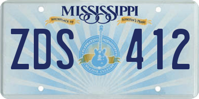 MS license plate ZDS412
