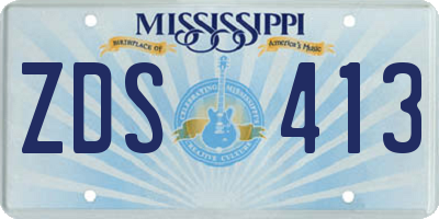 MS license plate ZDS413