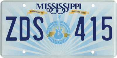 MS license plate ZDS415