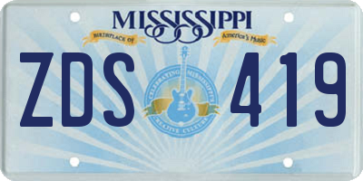 MS license plate ZDS419