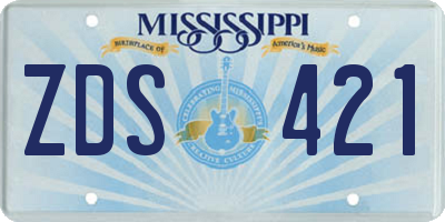 MS license plate ZDS421