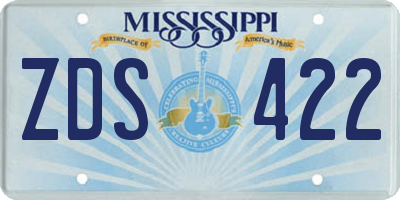 MS license plate ZDS422