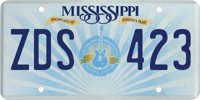 MS license plate ZDS423