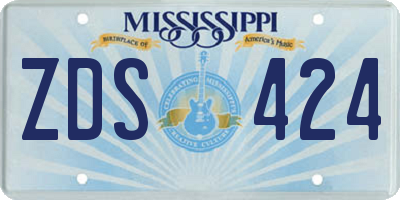 MS license plate ZDS424