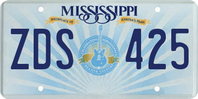 MS license plate ZDS425