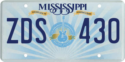 MS license plate ZDS430