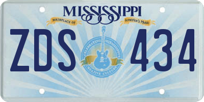 MS license plate ZDS434