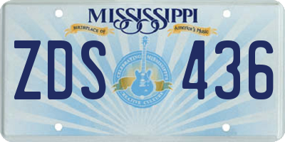 MS license plate ZDS436