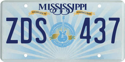 MS license plate ZDS437