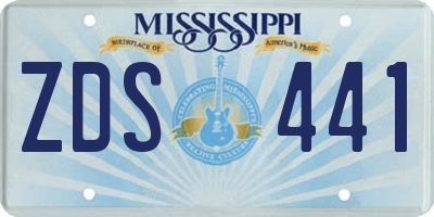 MS license plate ZDS441