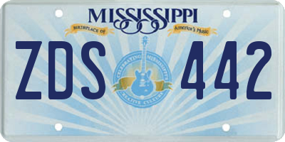MS license plate ZDS442