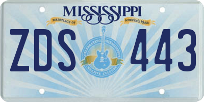MS license plate ZDS443