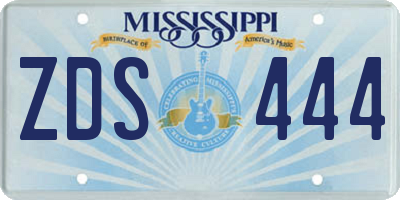 MS license plate ZDS444
