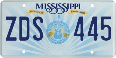 MS license plate ZDS445