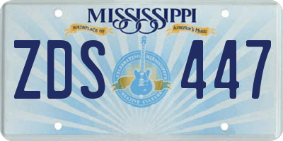 MS license plate ZDS447